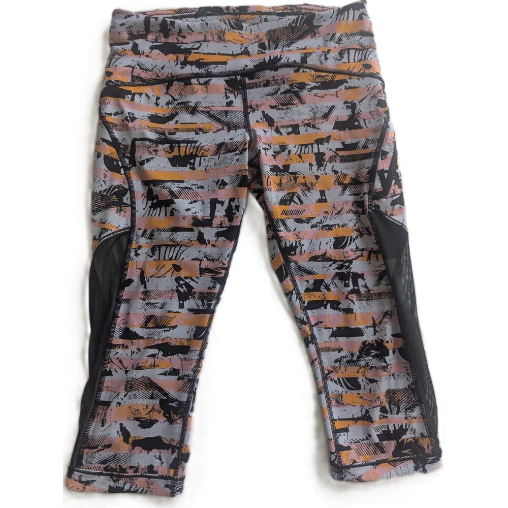 Lululemon Women’s Patterned Mesh Leggings Multi‑Color No Size Tag 13.5” Waist